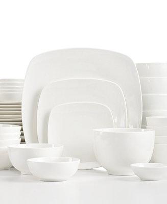 White Elements Hampton Square 42-Piece Set, Service for 6