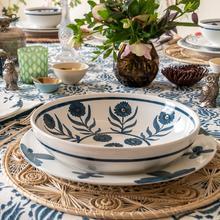 Blue Summer Flower Ceramic Large Plate