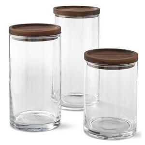 Walnut Canisters, Set of 3