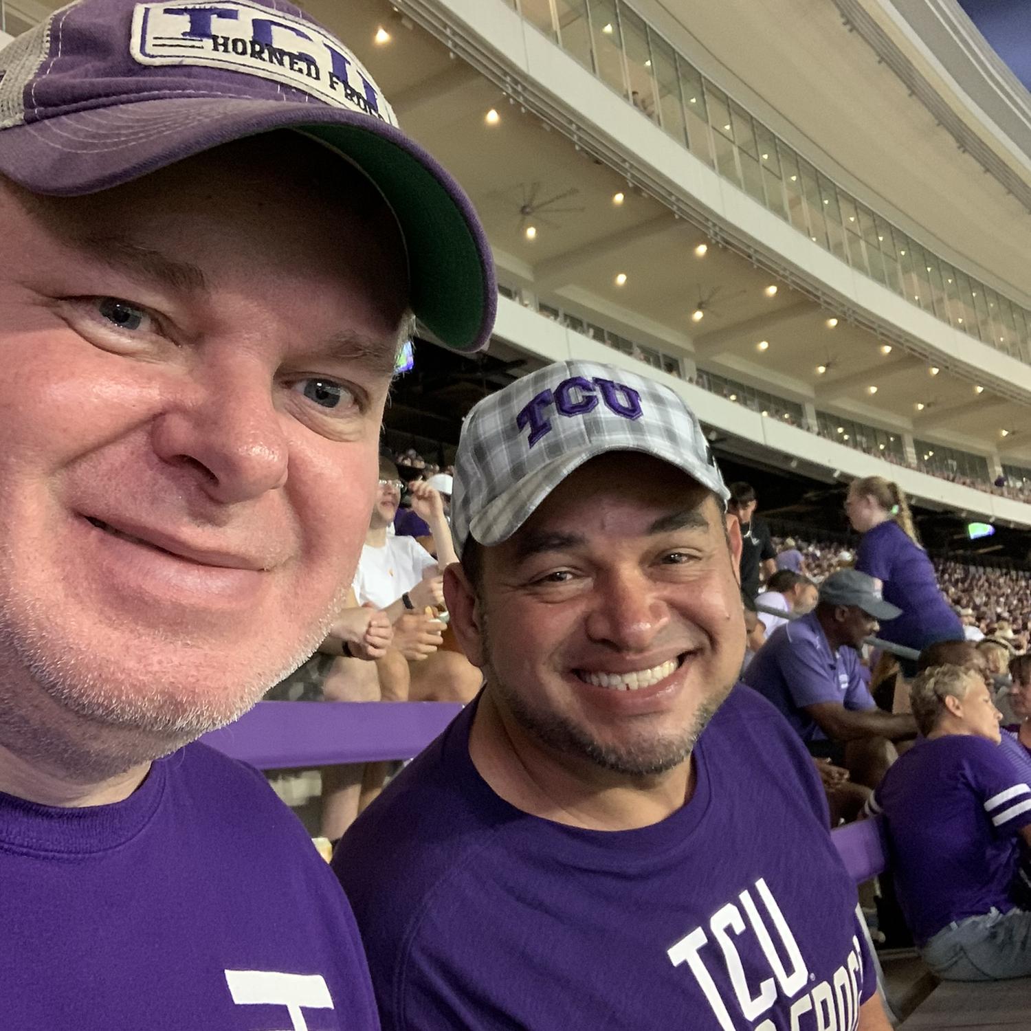 Our first TCU game against Tarleton State University (which is where Steve's graduating from)