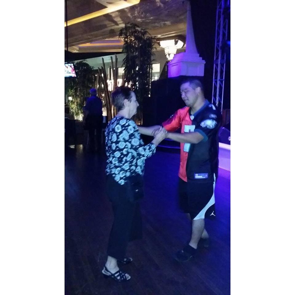 Meme, teaching me a thing or two about dancing!