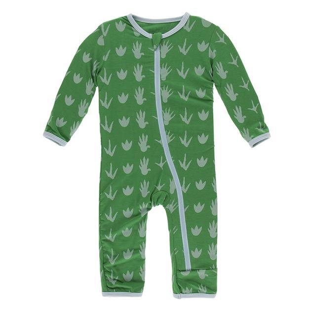 Kickee Pants Coverall with Zipper: Dino Tracks