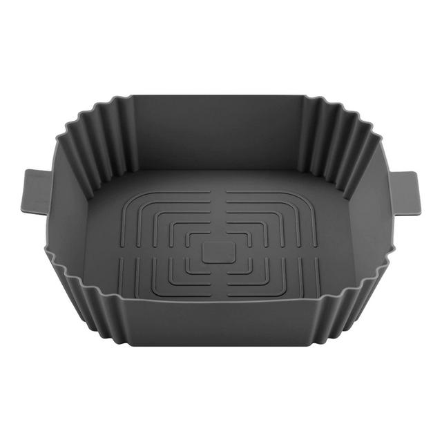 Square Air Fryer Silicone Baking Tray with Two Handles Reusable Food Safe Accessories Replacement of Parchment Air Fryer Round Silicone7.8inch Easy Cleaning