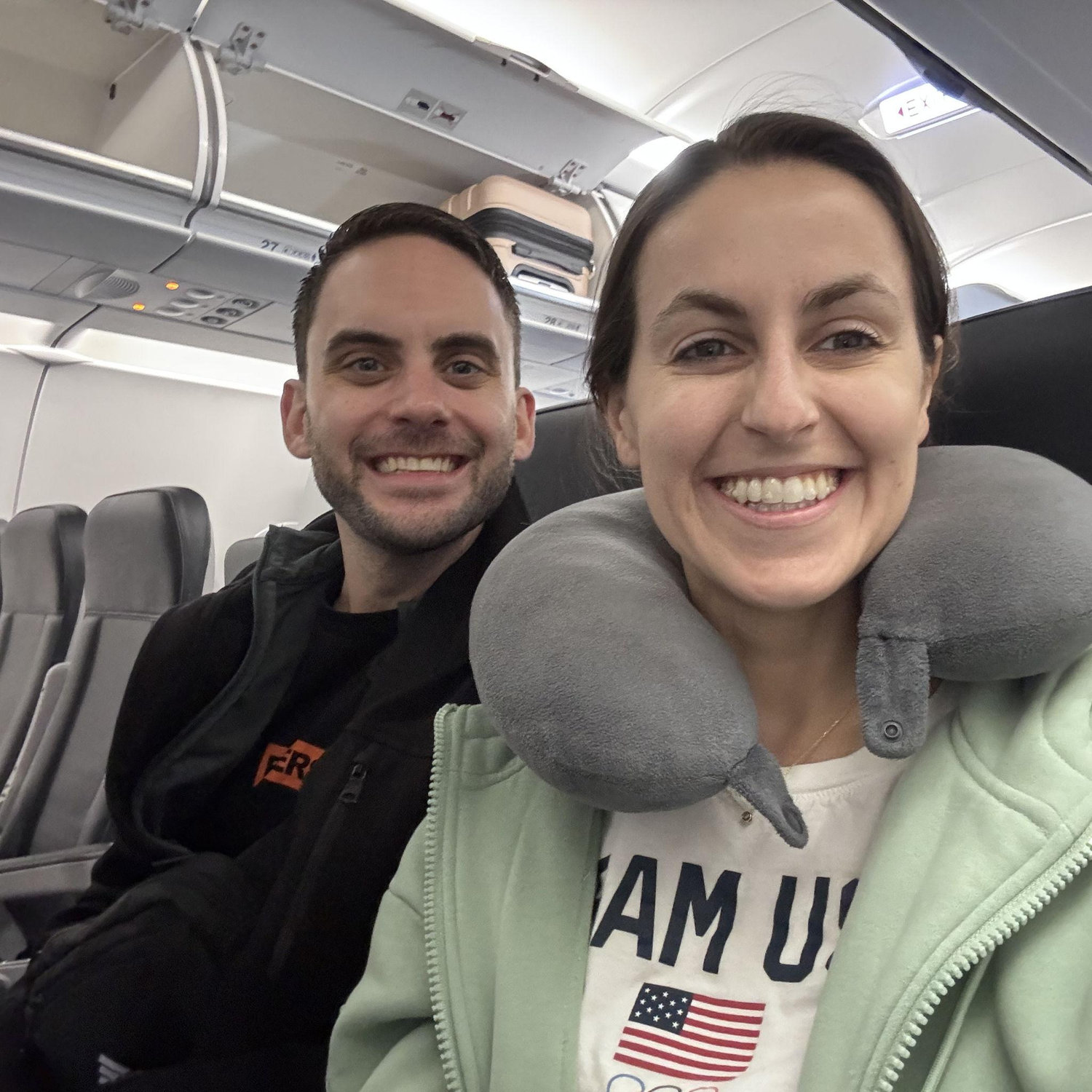 We have flown countless times together! Travel is Angela's love language. I think we were headed to Florida on this pic. February 2026.