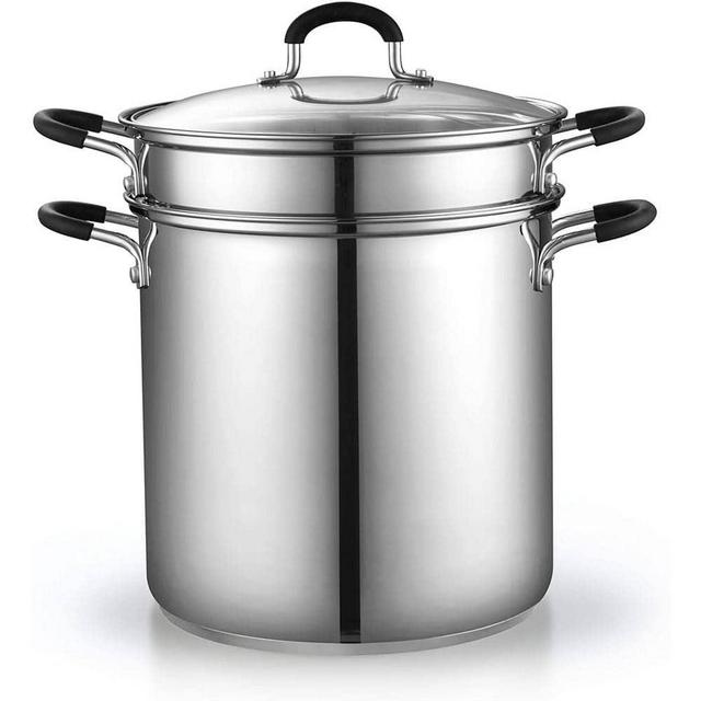 12 Qt. 4-Piece Stainless Steel Pasta Cooker Steamer Multipots
