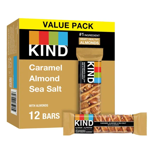 KIND Nut Bars Caramel Almond & Sea Salt Gluten Free Snack Bars - 12ct