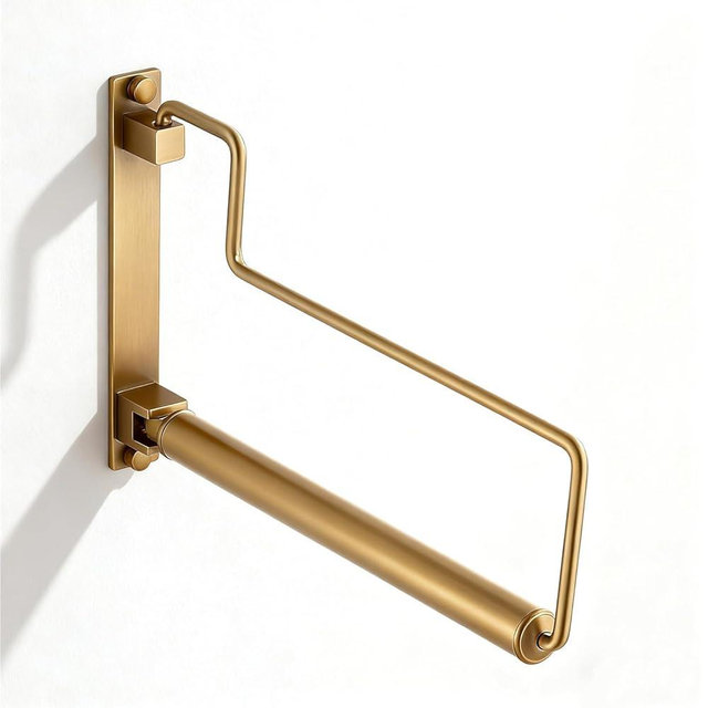 NEWRAIN Clothes Drying Rack, Laundry Racks for Drying Clothes, Wall Mounted Swing Arm Clothes Hanger for Laundry Room, Garage, Indoor & Outdoor Use,Antique Brass