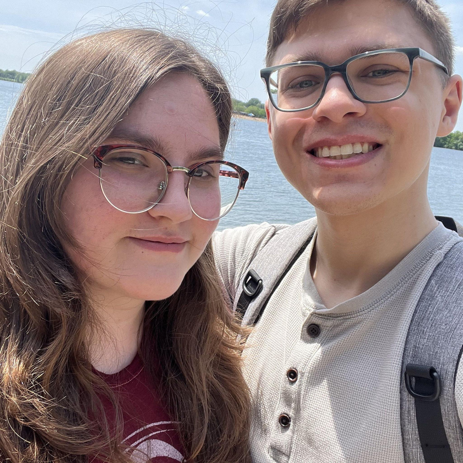 One of the first photos we took together. We were at a lake in Minnesota