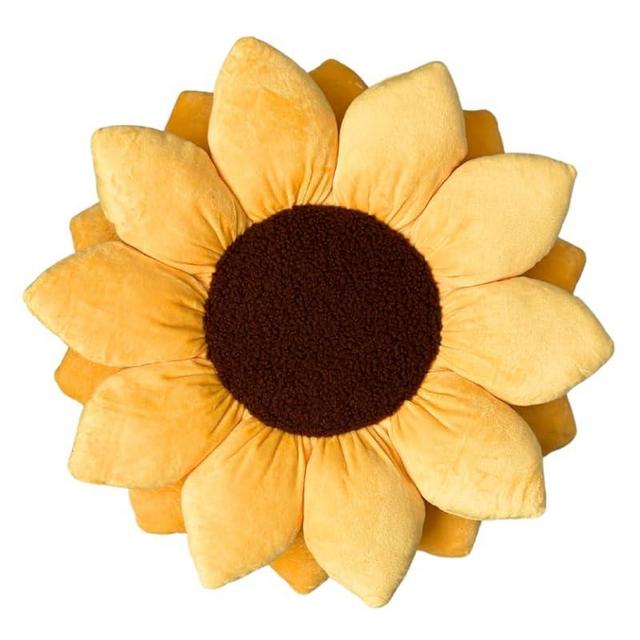 Green Philosophy Co. 3D Sunflower Pillow - Golden Yellow