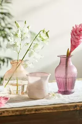 Recycled Glass Bud Vases, Set of 3