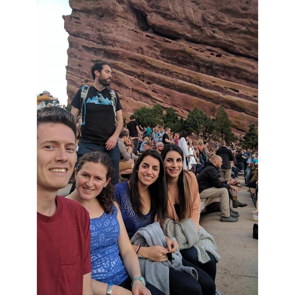 Red Rocks Amphitheatre, Morrison, CO. May 2017.
With our friend Julia and Melissa’s sister Laura at a concert!