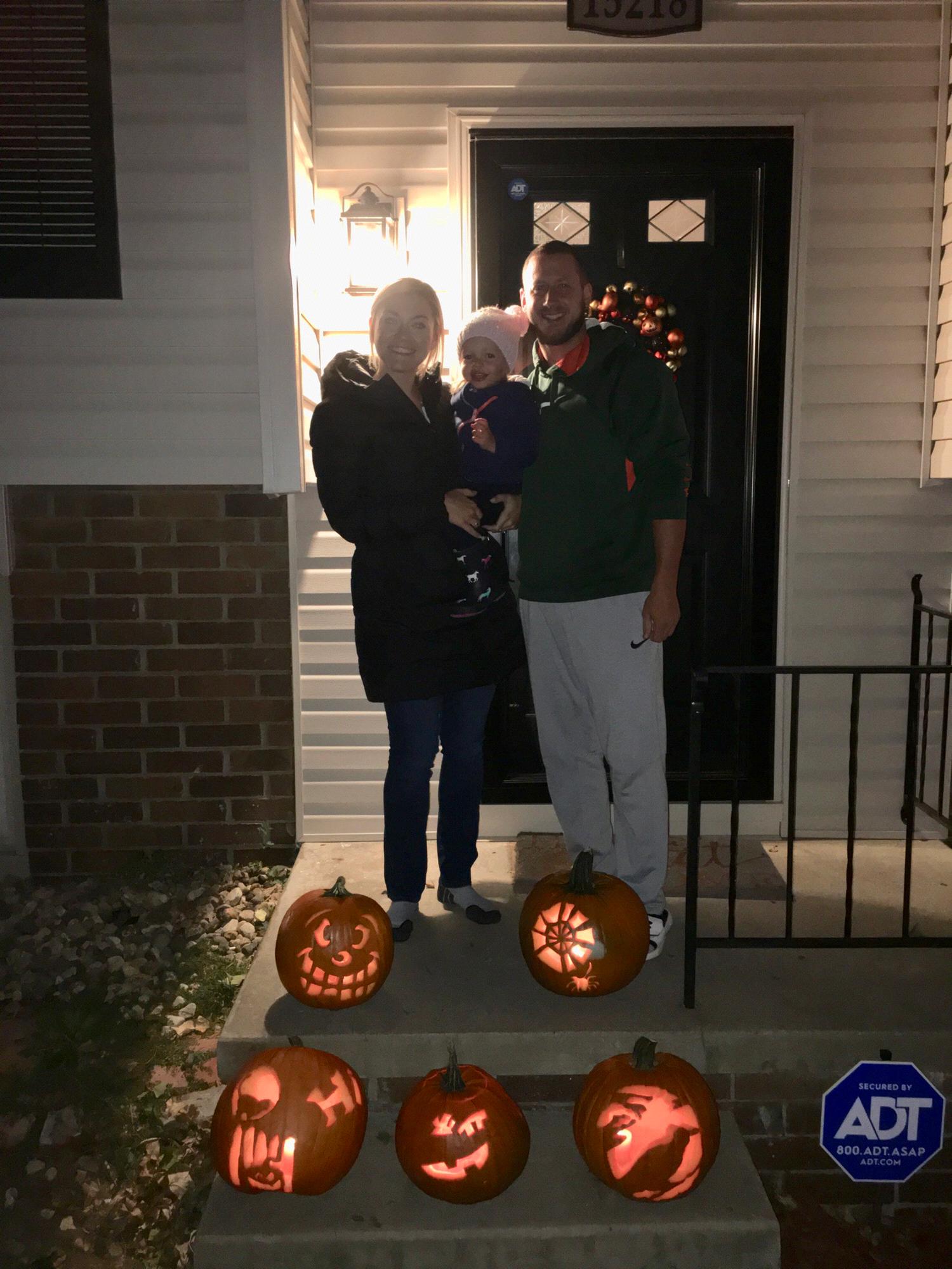 The first time we carved pumpkins together at our new house!