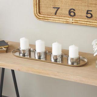 4-Candle Candelabra with Attached Tray