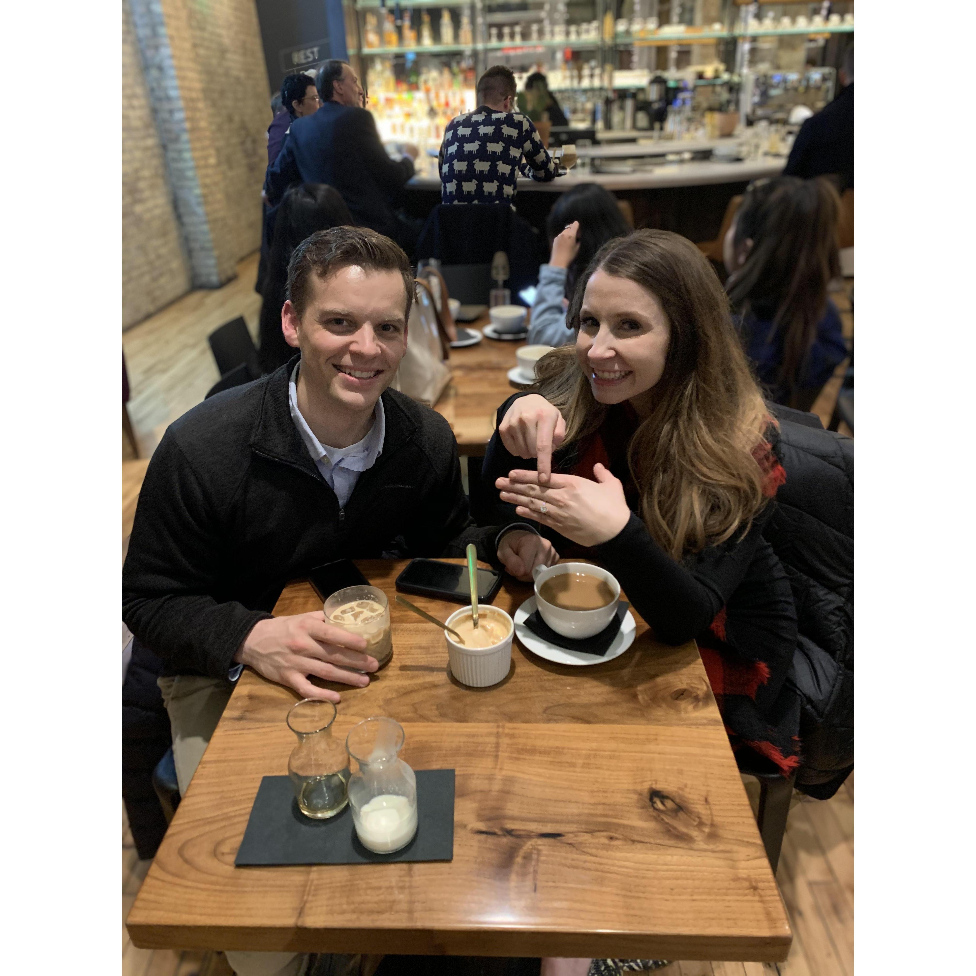 We went to Edward's Dessert Kitchen after he proposed to celebrate.