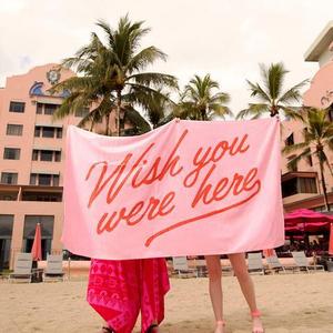 beach, please! giant towel - wish you were here