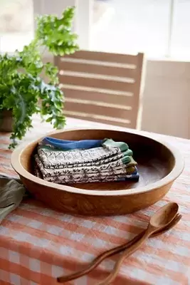 Shallow Teak Root Serving Bowl