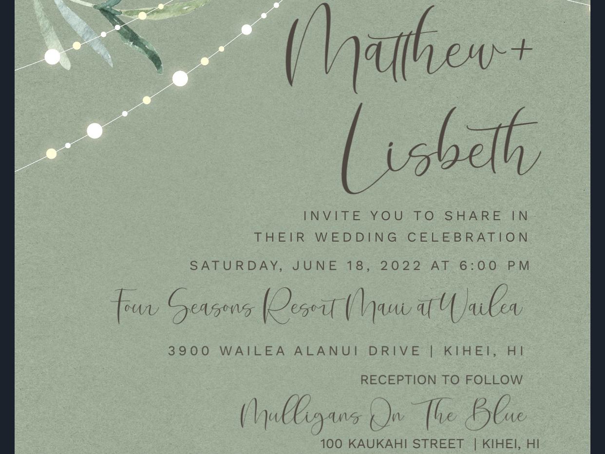 The Wedding Website of Matthew Malcolm and Lisbeth Quintana