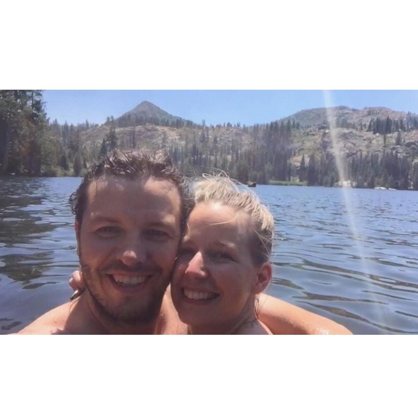 Sawmill lake, Tahoe National Forest, Outback, nap time dip. 2016