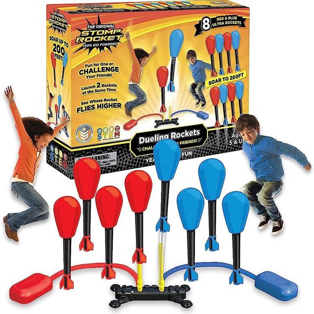 Stomp Rocket Original Dueling Rocket Launcher for Kids - Soars 200 Feet - 8 Rockets and Multi-Player Adjustable Launcher Stand - Fun Outdoor Toy and Gift - Boys or Girls Age 5+ Years Old