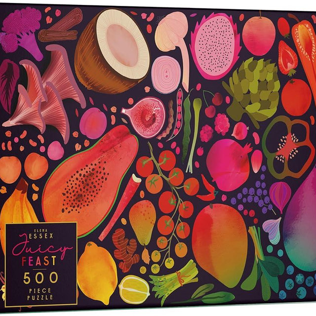 Elena Essex 500 Piece Puzzle for Adults - Juicy Feast | Jigsaw Puzzles 500 pieces | Colorful Fruit Vegetable Plants Puzzle | Puzzles Size 18x24inches