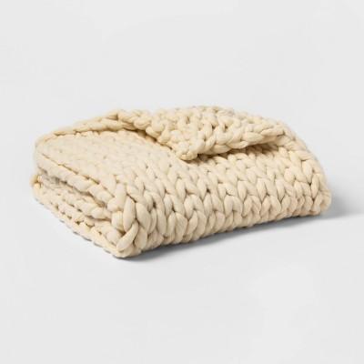 Extra Chunky Knit Throw Blanket White - Threshold™