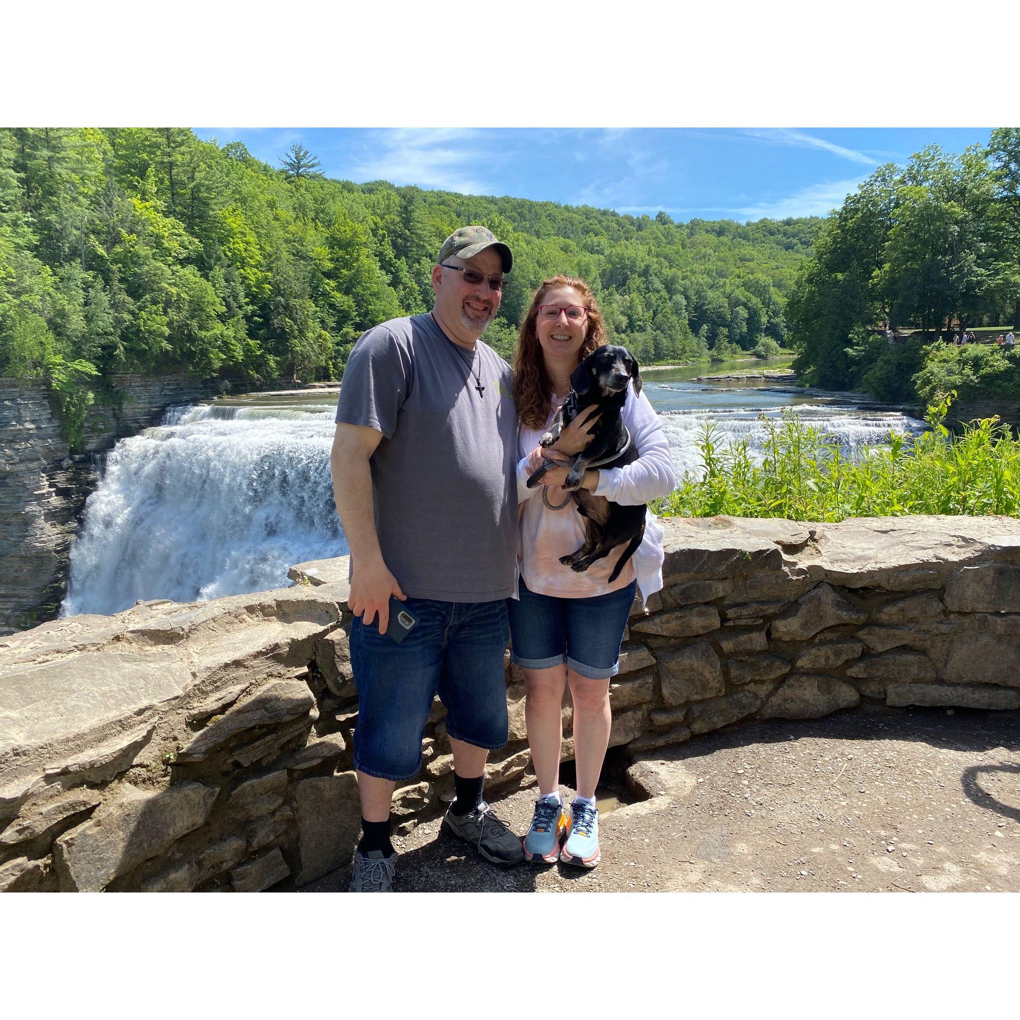 A visit to a favorite spot at Letchworth State Park, NY on our way back to PA from our short trip back to Tom's hometown. Oliver loved the falls!