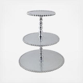 Pearled 3-Tiered Cupcake Server