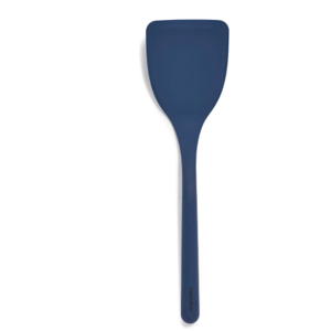 GreenPan Silicone Solid Turner Spatula, Flipping Cooking Kitchen Utensil, Flexible Rubber Nonstick Cookware, Rigid Steel Core, Heat-Resistant, Anti-Slip Handle, BPA-Free, Dishwasher Safe, Blue