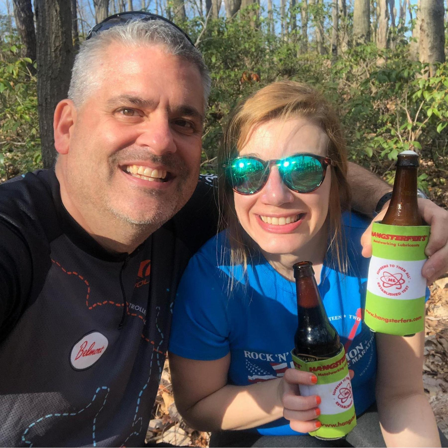 Refreshments after a mountain biking ride in Camden County, NJ