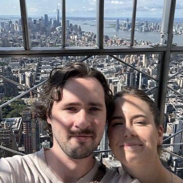 Sean's first time to NYC! On top of the Empire State Building!
