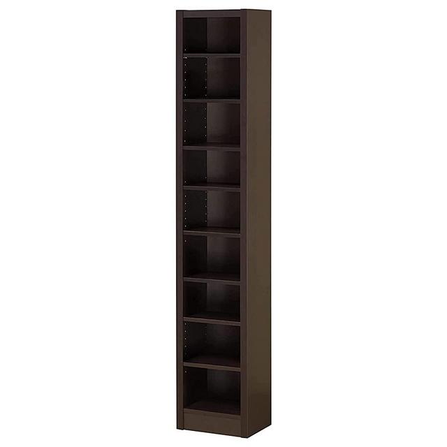 Narrow 9-Shelf Bookcase Cappuccino