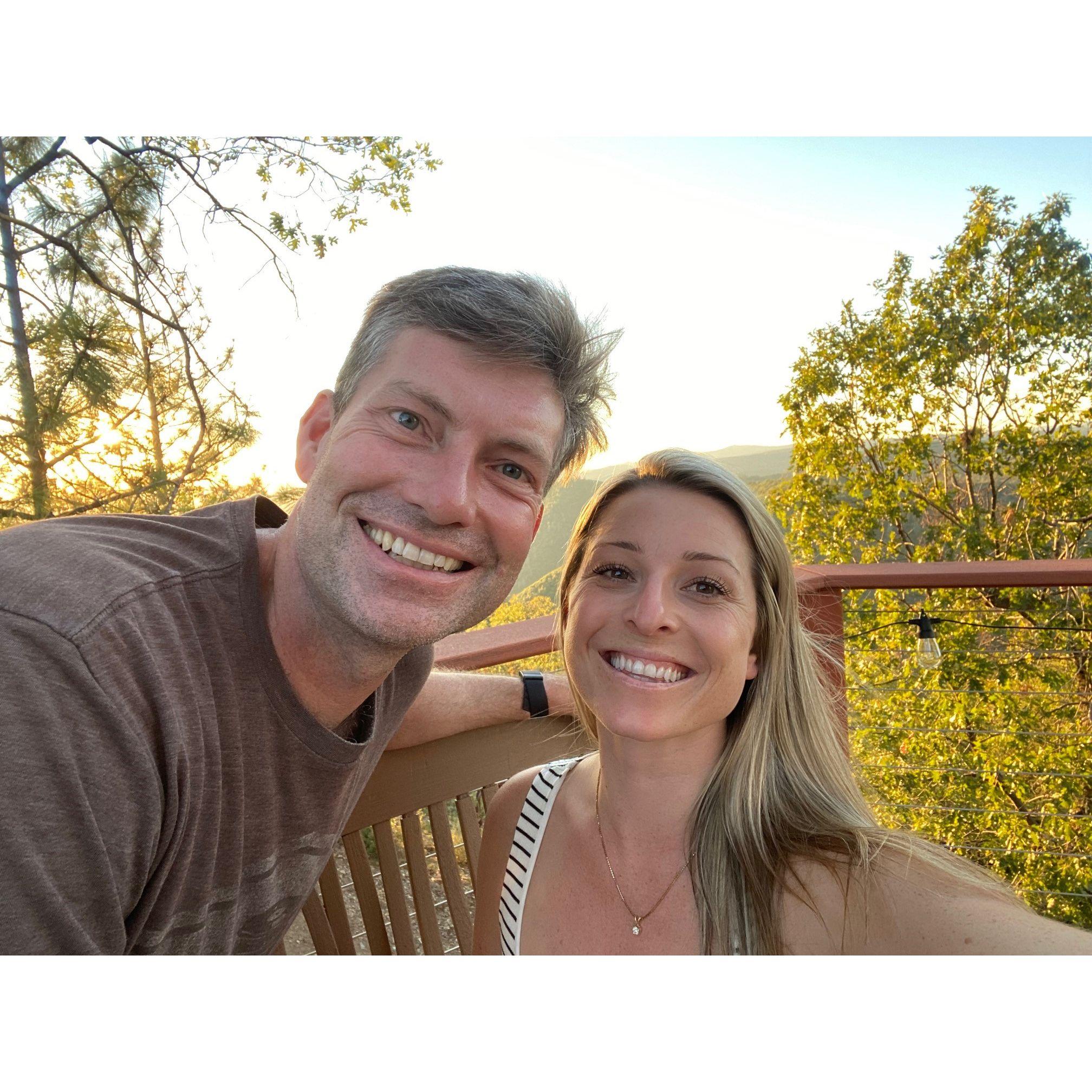 The morning following Bob's proposal at our "Ranch" in Murphy's, CA - Fall 2022