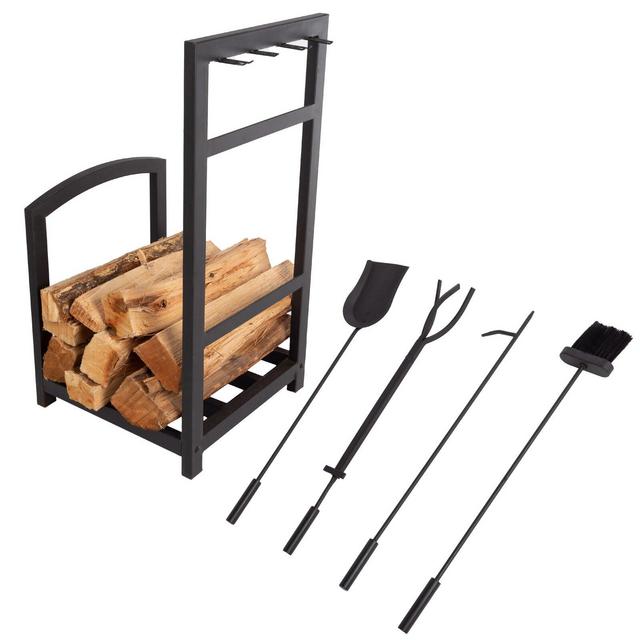 Alanyah 5 Piece Iron Fireplace Tool Set