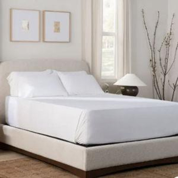 Purple SoftStretch Queen Sheet Set (white)