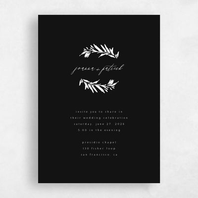Black Wedding Invitation - Callahan Classic