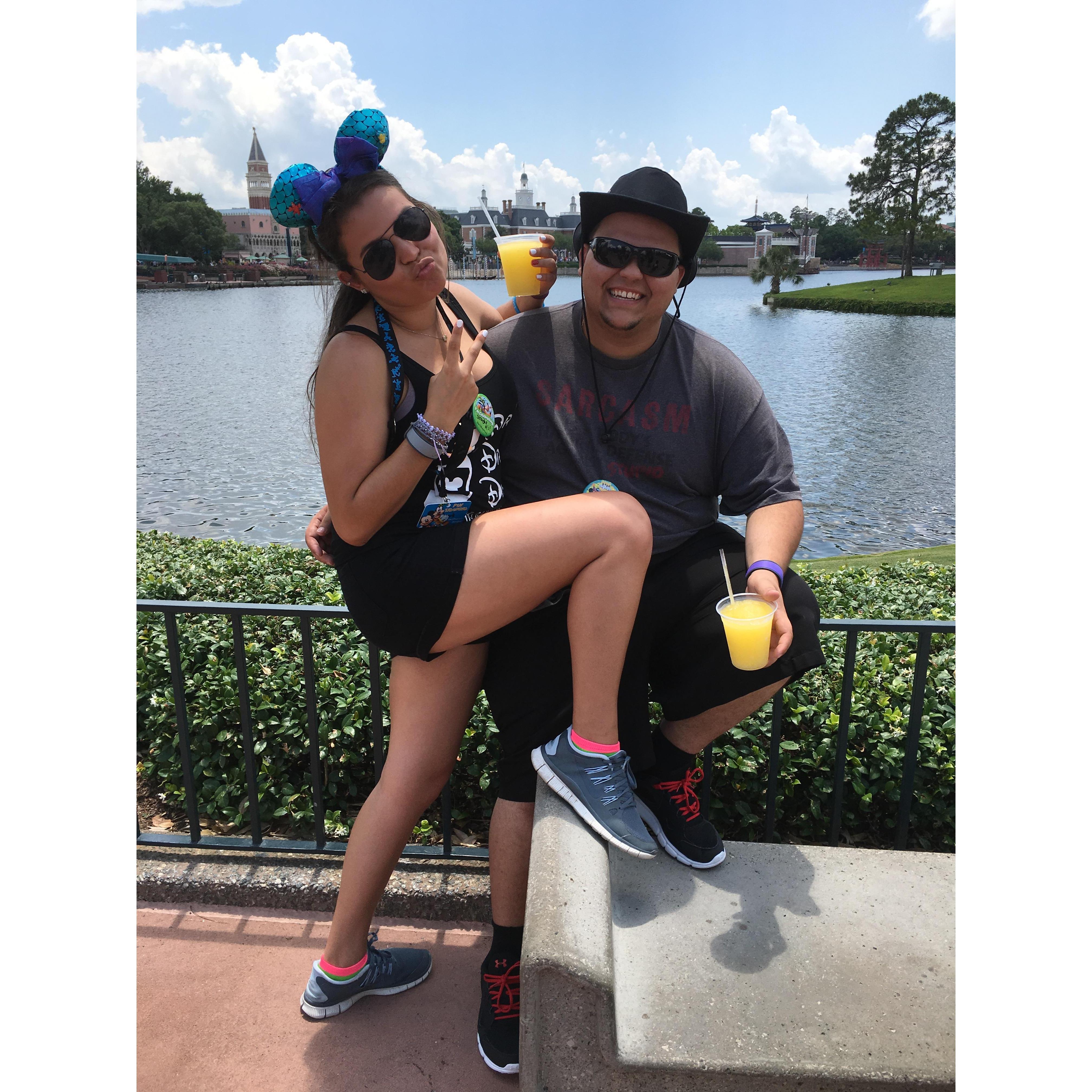 Remember how I said Philip's favorite is Epcot? Mango Margaritas in Mexico is Steph's favorite when drinking around the world!!
