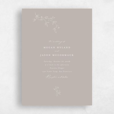 Brown Wedding Invitation - Sequoia Classic