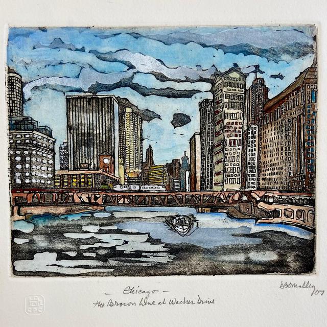 Chicago: The Brown Line at Wacker Drive by Dennis O'Malley (Art)