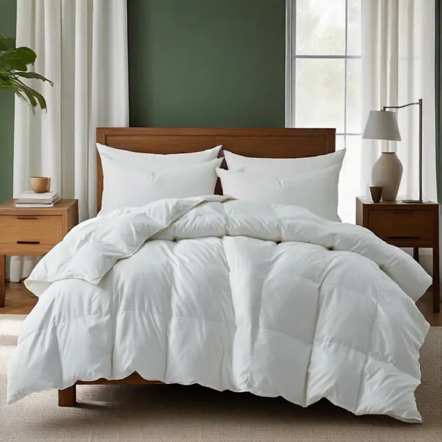 Peace Nest All-season Warmth White Goose Feather Down Fiber Duvet Comforter Insert, King