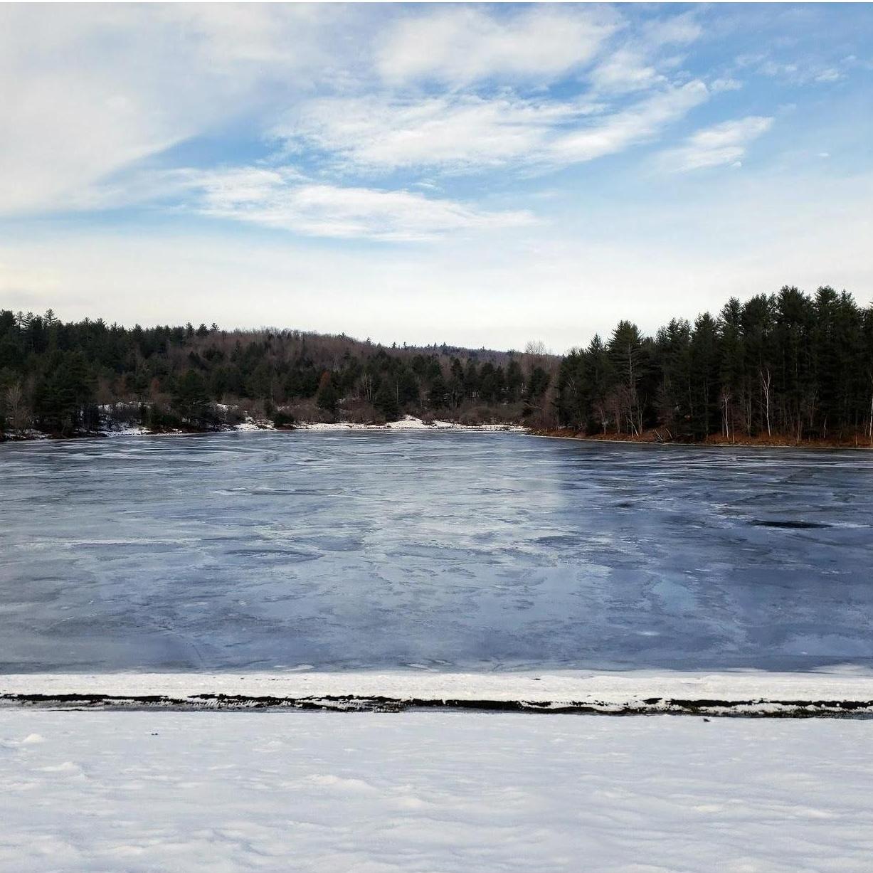 The semi-frozen lake near where Eddie proposed.