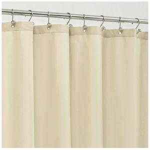 ALYVIA SPRING Cream Fabric Shower Curtain Liner Waterproof - Soft & Light-Weight Cloth Shower Liner with 3 Magnets, Hotel Quality & Machine Washable - Standard Size 72x72, Cream