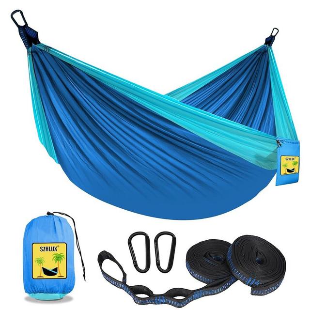 SZHLUX Camping Hammock Double & Single Portable Hammocks with 2 Tree Straps, Great for Hiking,Backpacking,Hunting,Outdoor,Beach,Camping