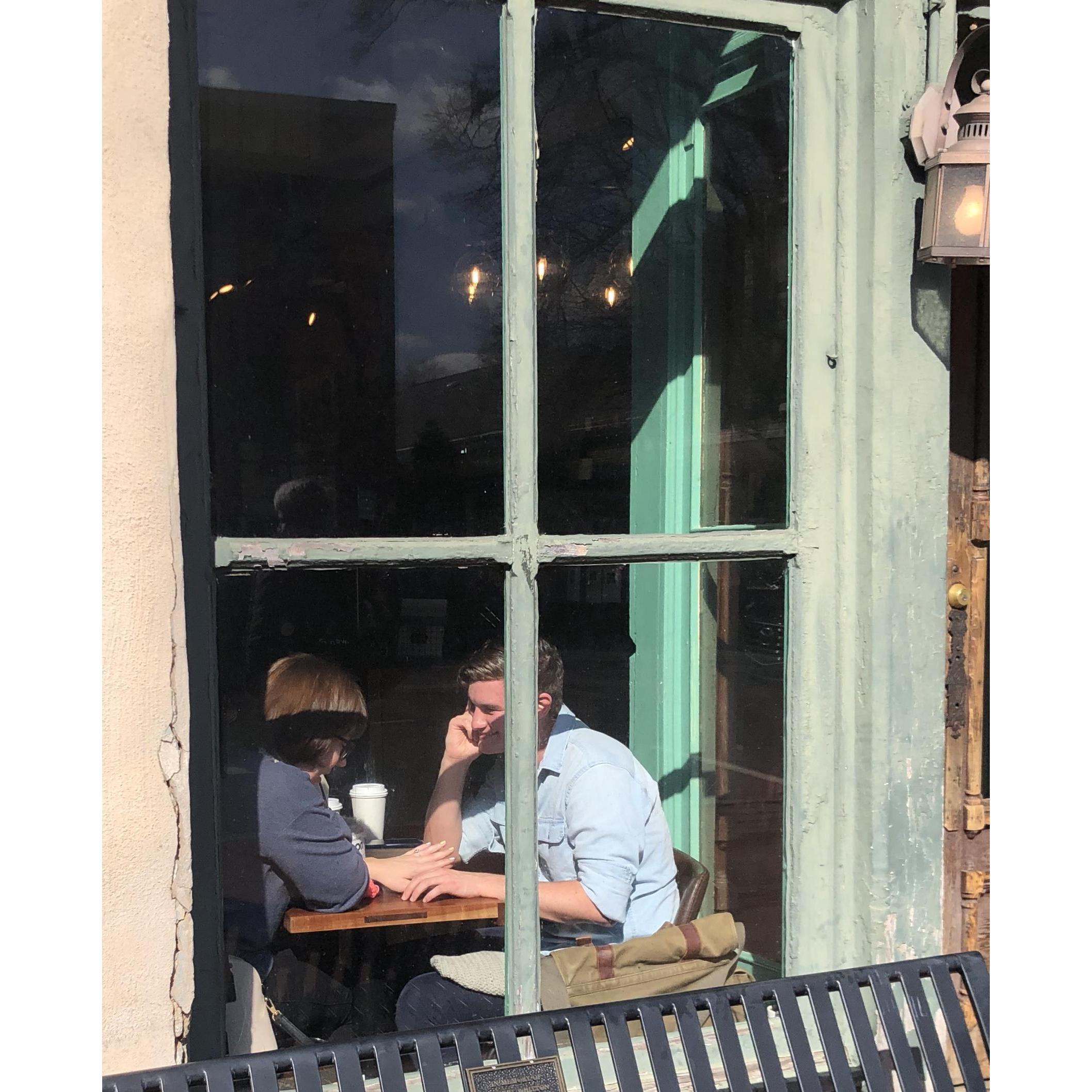 This is from our actual engagement. A stranger noticed what was happening and sent us some photos! (After congratulating and conversing with us for a minute)