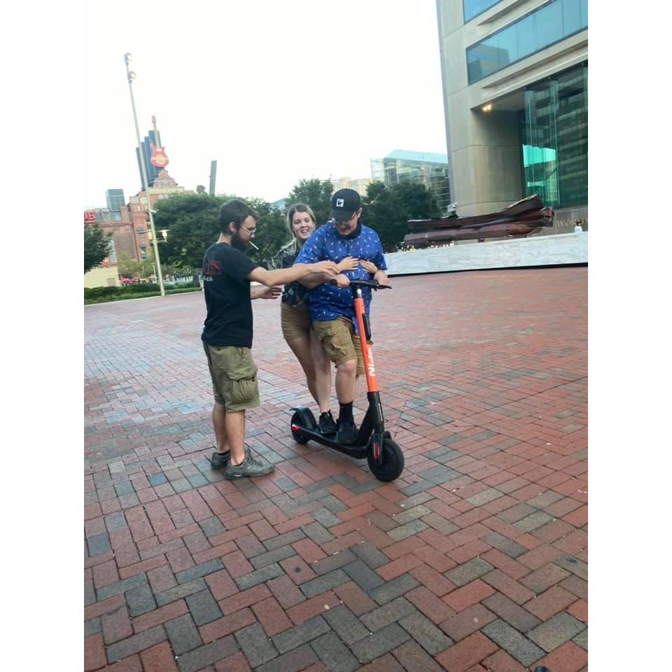 Messing around on a scooter in Baltimore