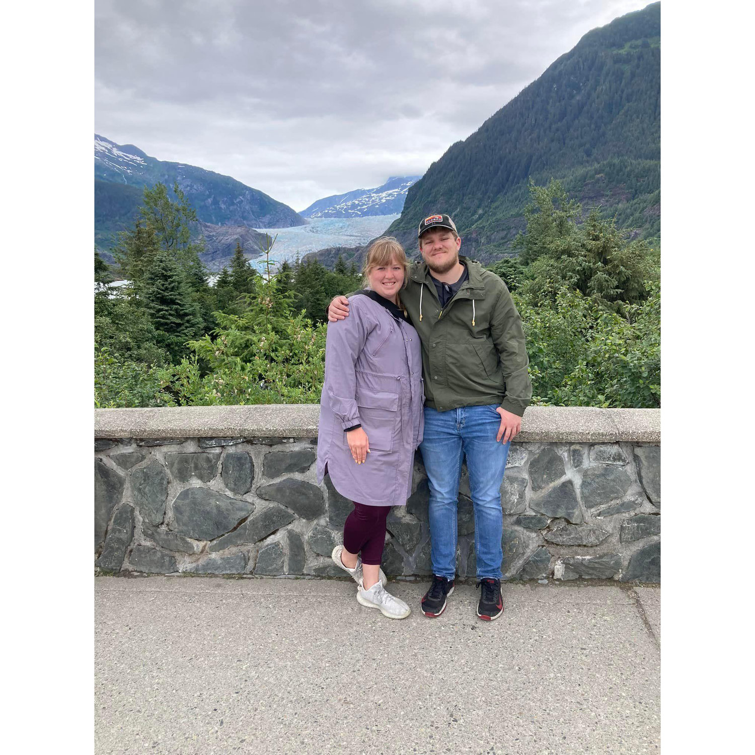 Us in front of the Mendenhall Glacier!