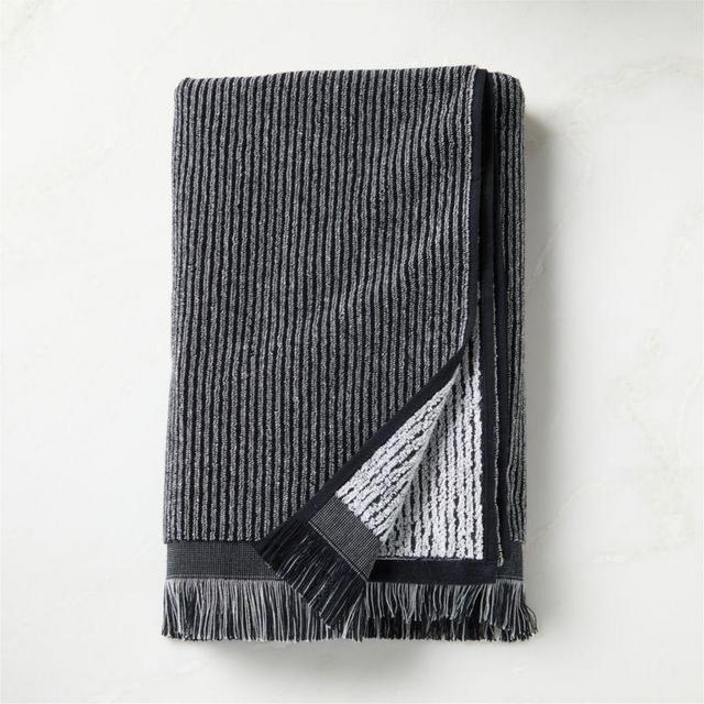 Astrid Organic Cotton Reversible Black and White Bath Towel