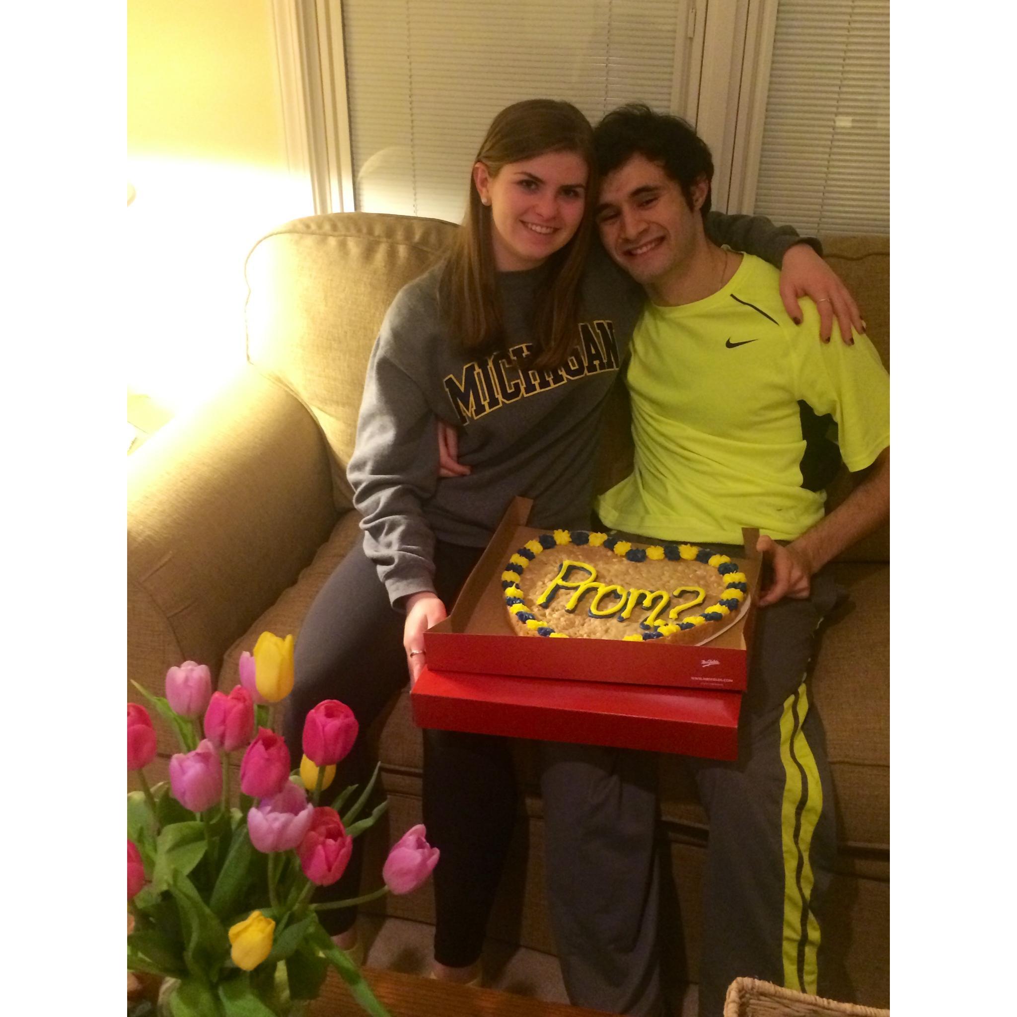 Circa 2015. Allison asking Ian to Prom her senior year. Yes, Ian came back as a sophomore in college to take Allison to Prom. He's a keeper :)