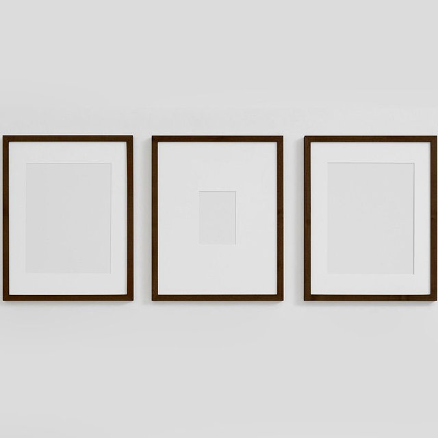 Wood Gallery Set of 3 16"x20" Frame Dark Walnut