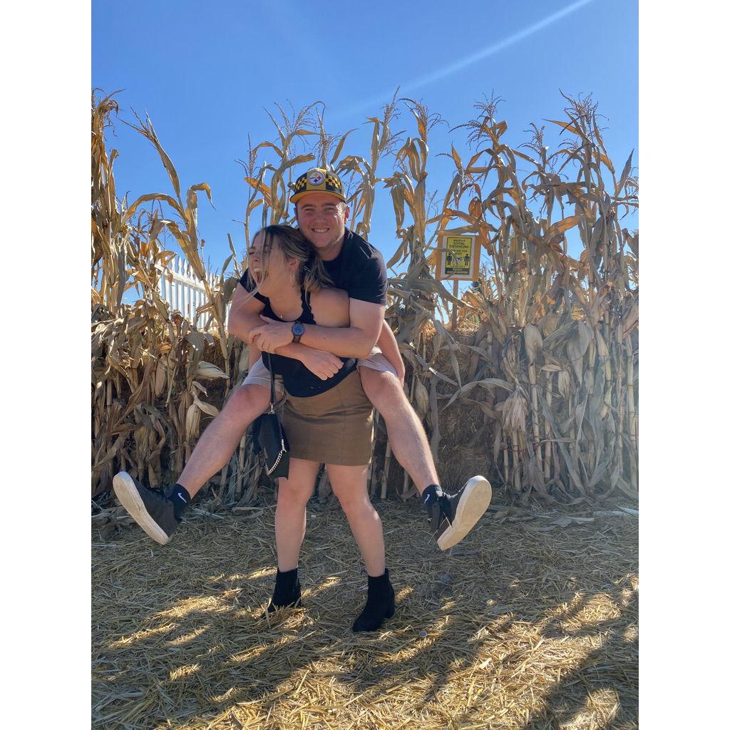 Kayla tried to give Kyle a piggy back ride..... it went alright