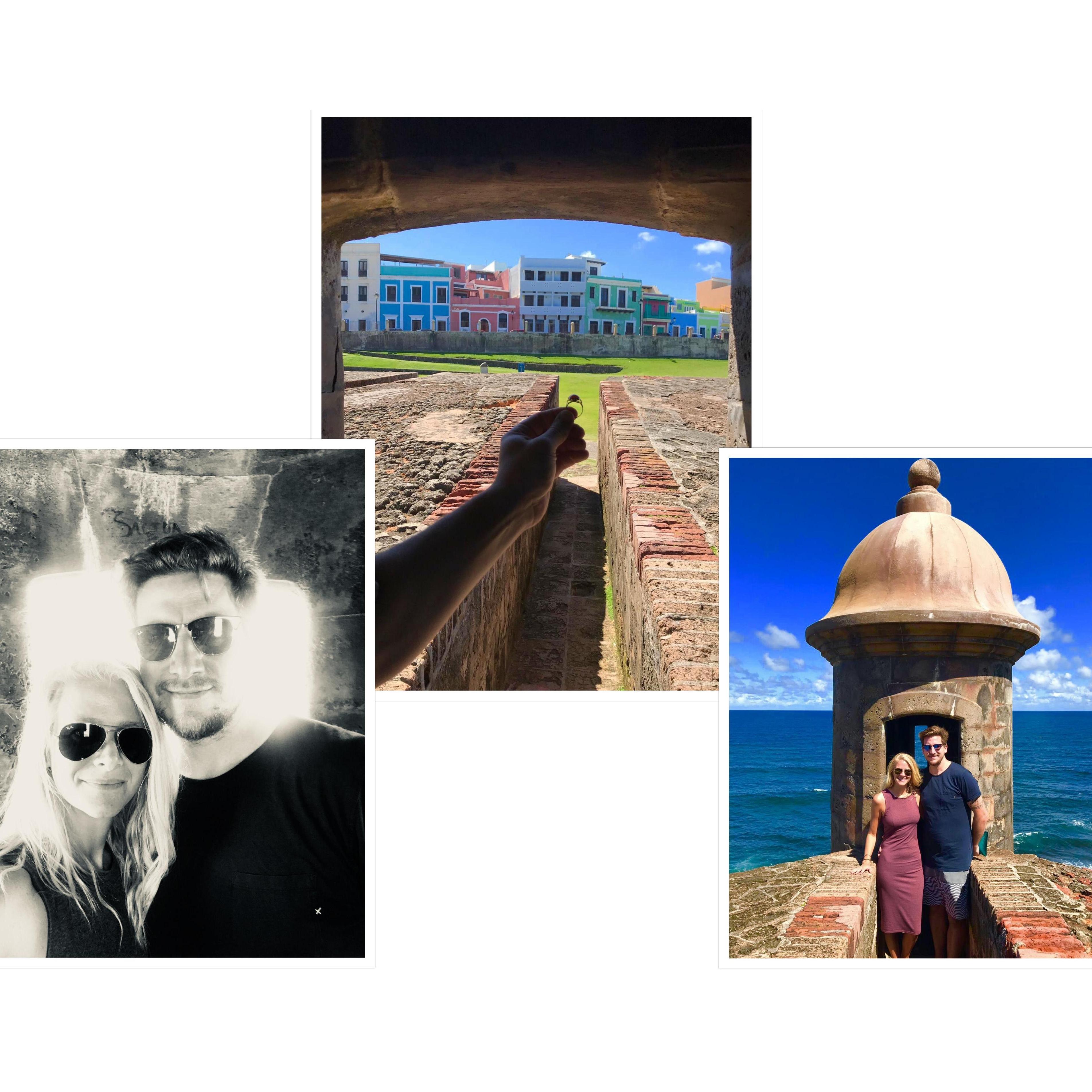 Nils proposed to Hanna with his beloved grandmother's ring on February 8, 2019 at The Devil's Gate in Old San Juan, Puerto Rico.